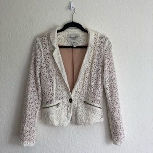 Cream Lace Blazer